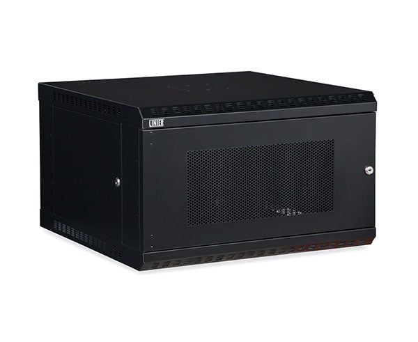 6U LINIER Fixed Wall Mount Server Cabinet with vented metal door closed