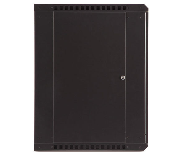 Side view of the 15U LINIER Fixed Wall Mount Cabinet with secure door