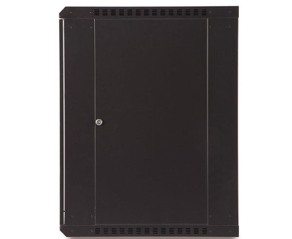 The door of the 15U LINIER Fixed Wall Mount Cabinet with locking mechanism