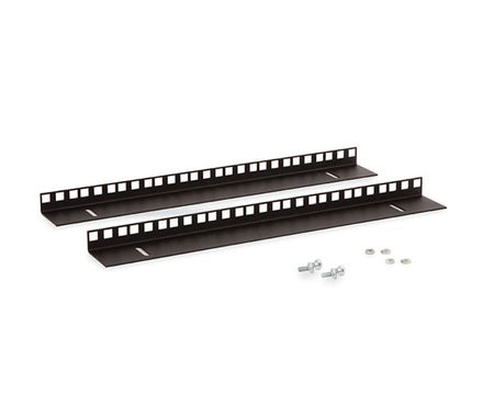 A 9U LINIER® Wall Mount Vertical Rail Kit with cage nut style mounting hardware