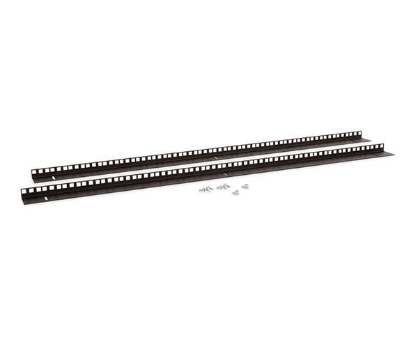 Vertical mounting rails kit for 22U LINIER® wall mount server cabinet, including cage nuts and screws
