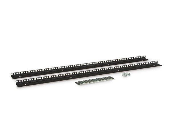 Vertical rail kit for 22U LINIER server cabinet including cage nuts and mounting hardware