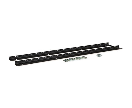 Vertical rail kit for 22U LINIER server cabinet with 10-32 tapped holes