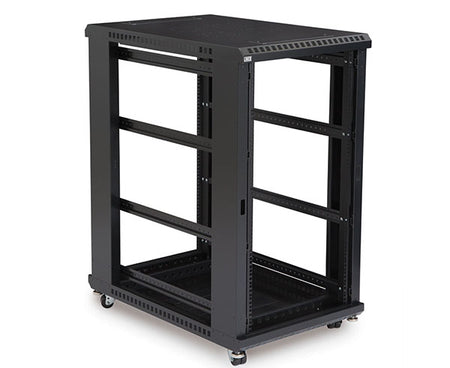 Front view of the 22U LINIER server cabinet with casters
