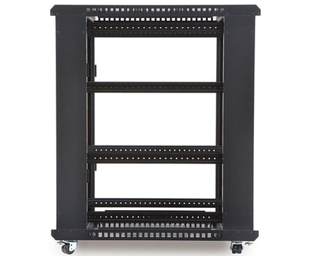 Interior view of the 22U LINIER server cabinet with  mobility casters