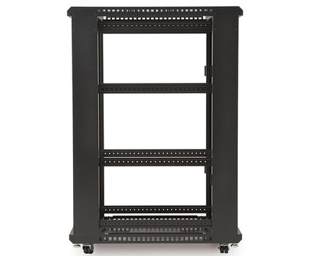27U LINIER® Server Cabinet featuring multiple adjustable shelves and mobility wheels