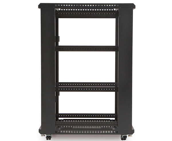 27U LINIER® Server Cabinet on casters with multiple rack spaces, no doors