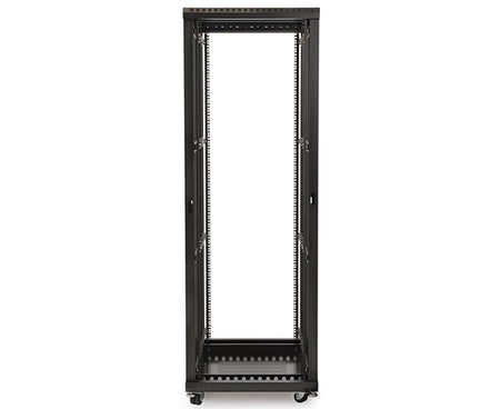 37U LINIER server rack structure with casters and an empty shelf space