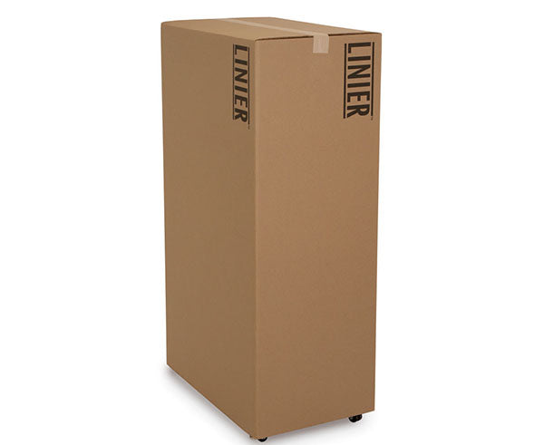 Cardboard packaging labeled 'LINIER' for 37U server cabinet components