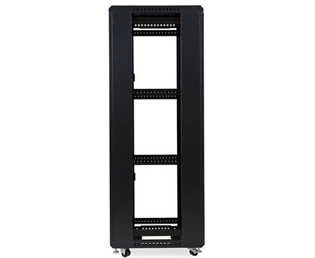 37U LINIER server cabinet frame with four adjustable mounting rails and casters