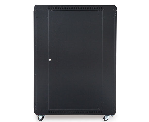 22U LINIER server cabinet with no doors and 36-inch depth on a white background
