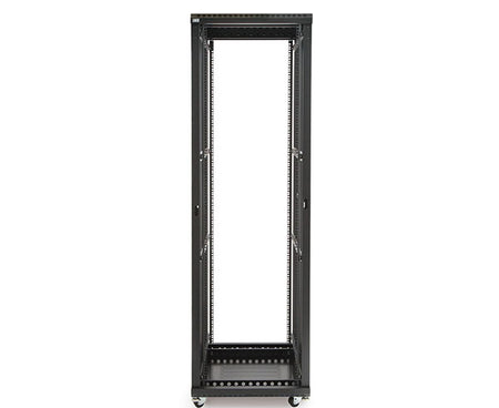 Interior view of the 42U LINIER server cabinet with two adjustable mounting rails
