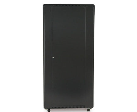 42U LINIER server cabinet with no doors and 36-inch depth, featuring caster wheels