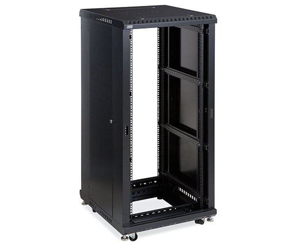 Interior view of the 27U LINIER server cabinet without doors