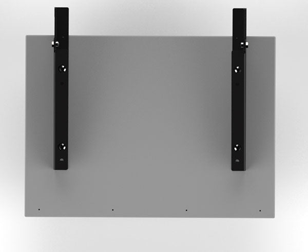 Wall-mounted Folkstone wooden shelf with black brackets