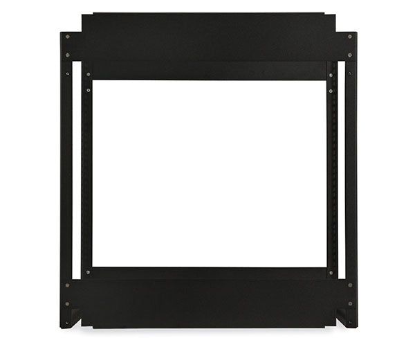 Single-shelf black metal frame for LAN station equipment