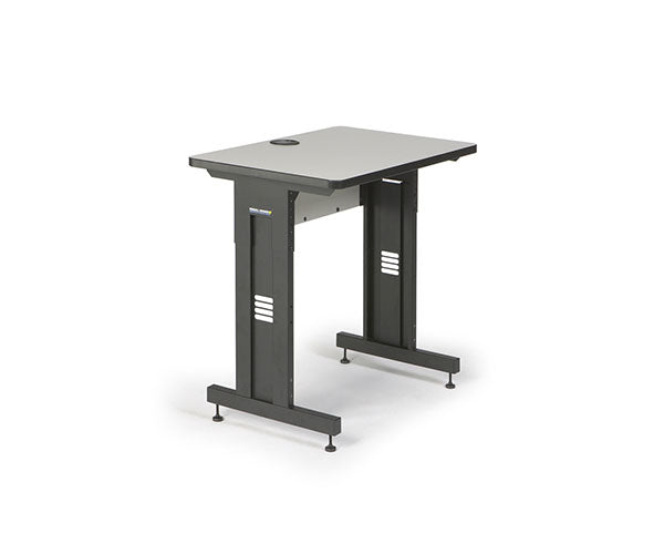 Compact Folkstone training desk with a gray tabletop