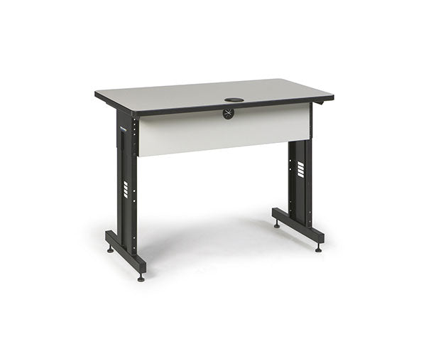 Modern 48x24 inch training table featuring a folkstone gray top