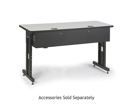 Folkstone training table with a gray top and black legs, 60 inches wide