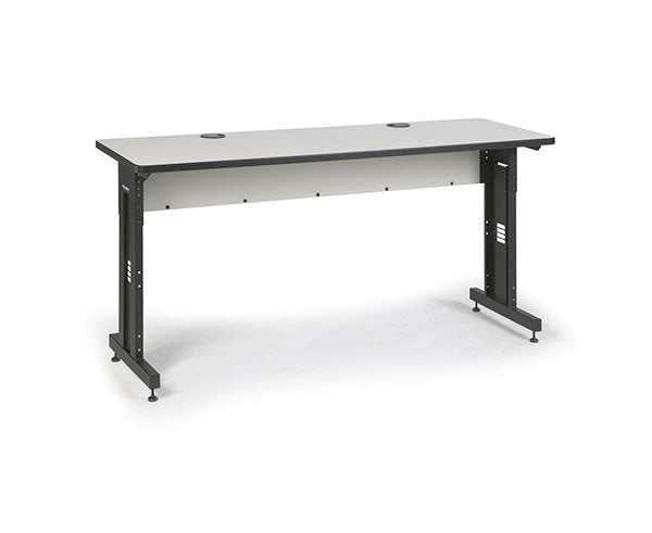 Folkstone training table with a white surface and black frame