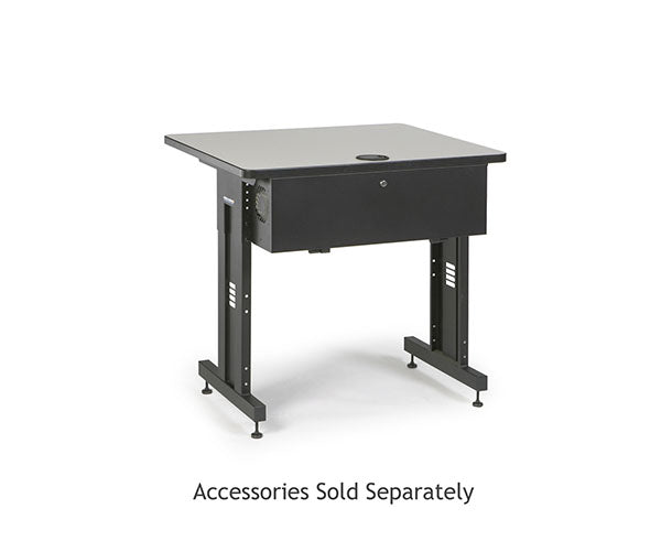 Folkstone training desk with a sleek gray top
