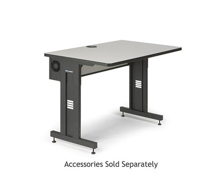 Office training table featuring a Folkstone surface with black supports