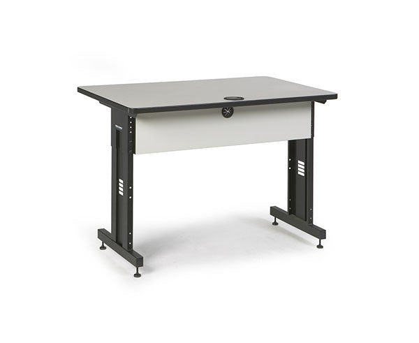 Sleek 48" W x 30" D training desk with Folkstone top and contrasting frame