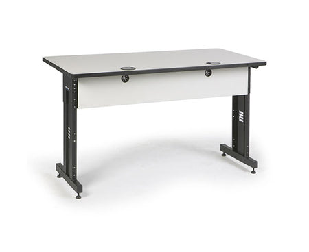 Folkstone training table featuring a 60-inch width, 30-inch depth, with gray top and black legs