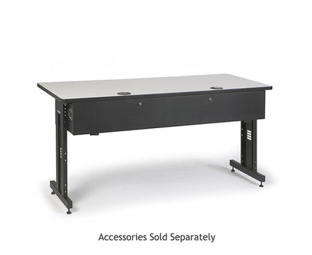 Folkstone training table with a grey surface and black legs