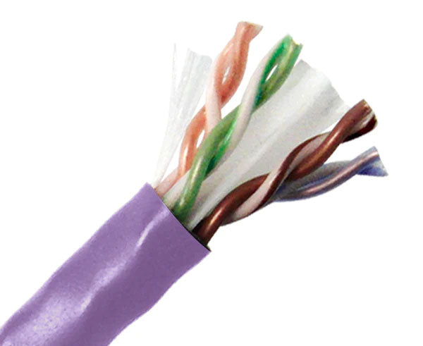 Purple CAT6 Plenum Bulk Ethernet Cable, 23 AWG, 1,000 ft