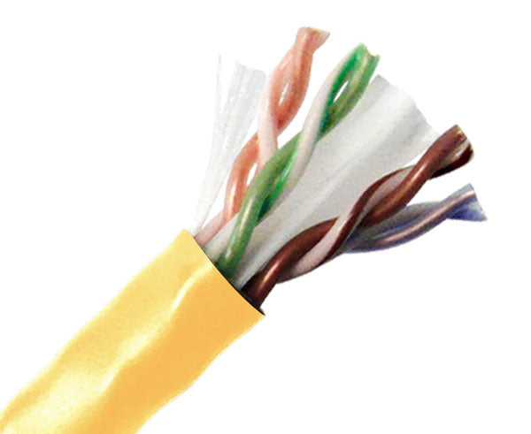Yellow CAT6 Plenum Bulk Ethernet Cable, 23 AWG, 1,000 ft
