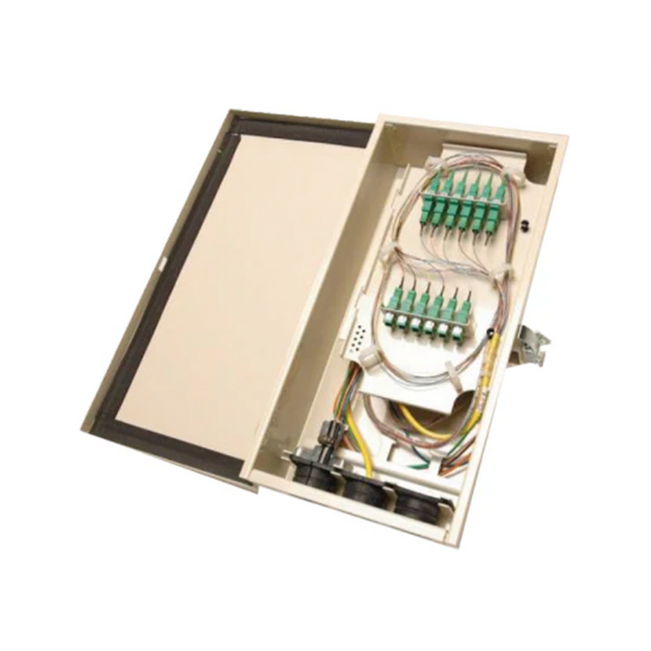 Wall Mount Fiber Patch Panel - 12 SC Ports, 36 Splice, NEMA 1 Enclosure