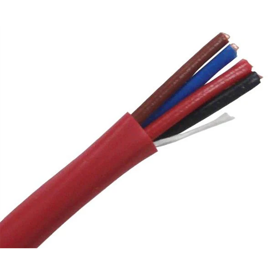 14/4 Solid Copper Fire Alarm Cable - FPLR Riser Rated, Red, 1000ft