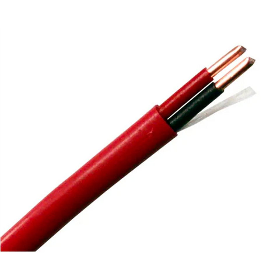 16/2 Solid Copper Fire Alarm Cable - FPLR Riser Rated, Red, 1000ft