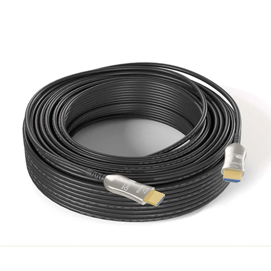 eARC Fiber-Optic HDMI 2.1 Cable – 8K@144 Hz, 48 Gbps (35 – 75 ft)