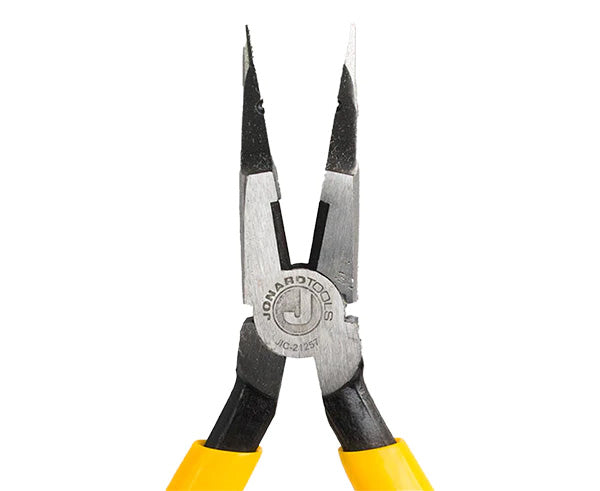 Long Nose Telecom Pliers with yellow insulation on the handles