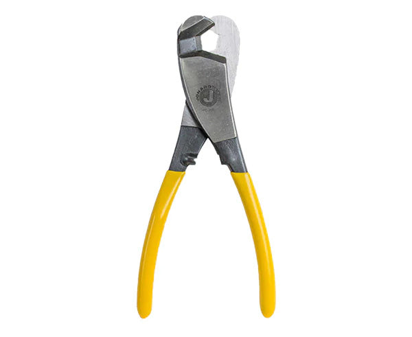A 3/4" COAX cable cutter with yellow handles