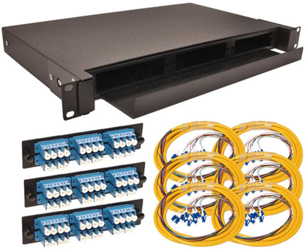 Accessories included with the 72 Port 1U Single-mode Fiber Patch Panel Kit