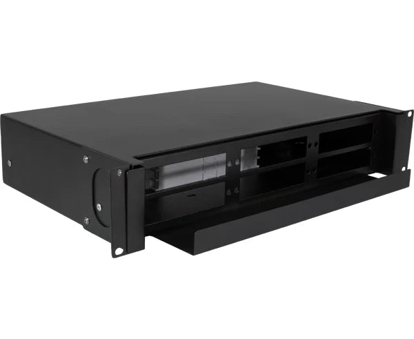 Rack Mount Fiber Patch Panel with Splice Trays, Slide-Out - 2U