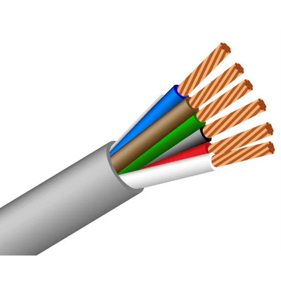 22/6 AWG Riser Security Alarm Cable - CMR/CL3R Rated, Unshielded, 1000ft Gray