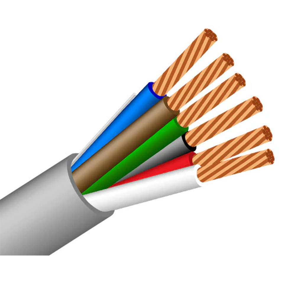 18/6 Riser Security Alarm Cable - CMR/CL3R Rated, 7 Strand Copper, 1000ft Gray