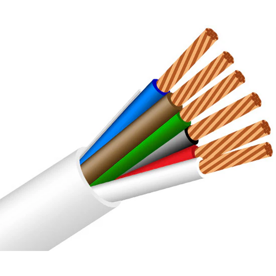 22/6 Plenum Security Alarm Cable - CMP/CL3P Rated, 7 Strand Copper, 1000ft White