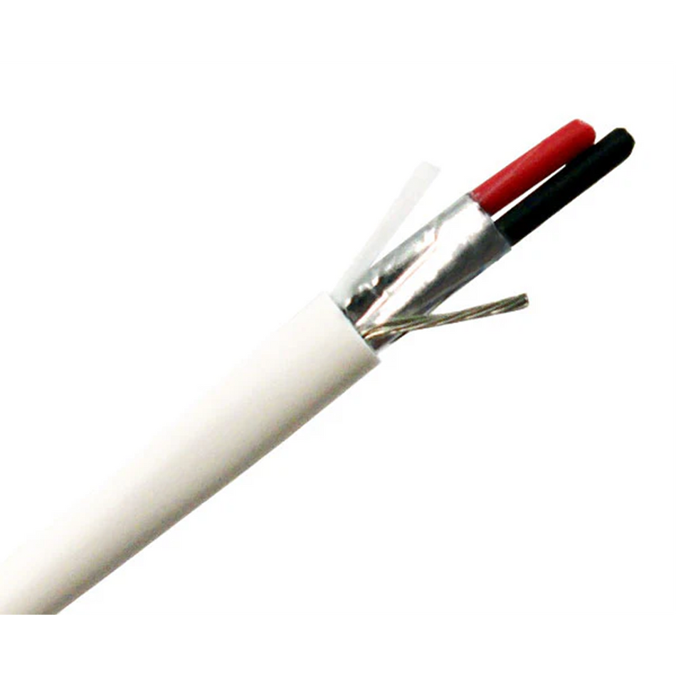18 AWG 2-Conductor Shielded Plenum Alarm Cable - CMP Rated, 1000ft