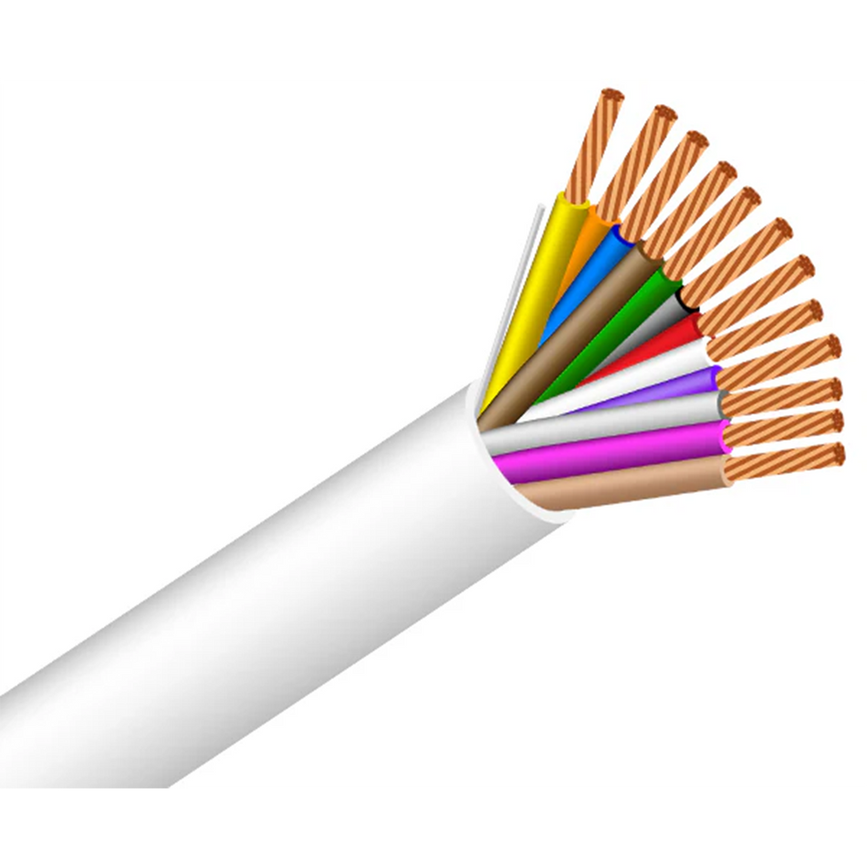 18/12 Plenum Security Alarm Cable - CMP/CL3P Rated, 7 Strand Copper, 1000ft White