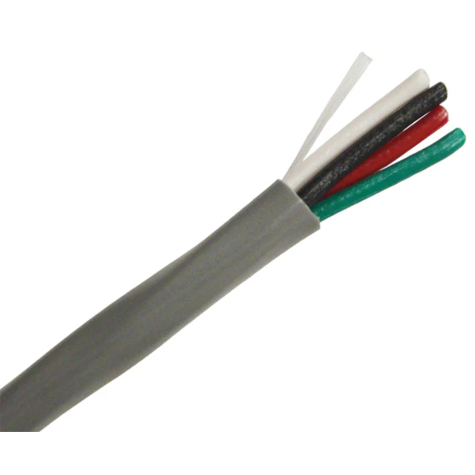 18/4 Riser Security Alarm Cable - CMR/CL3R Rated, 7 Strand Copper, 1000ft Gray