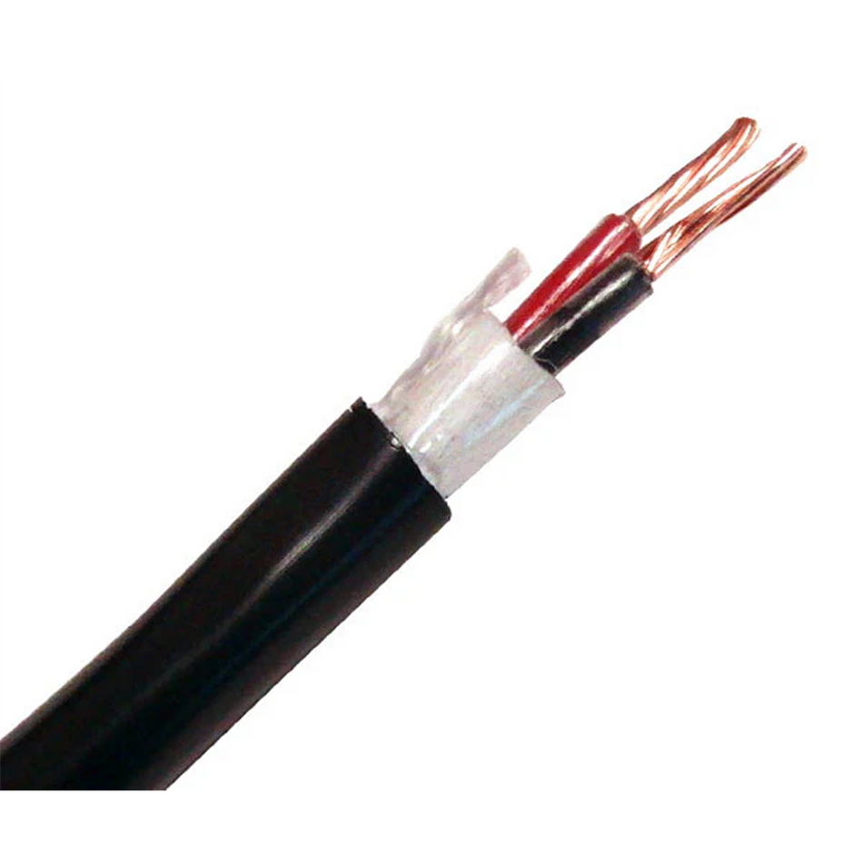 14/2 AWG Copper Security Alarm Cable - Direct Burial, Water & UV Resistant, CL3/FPL Rated, 1000ft Black