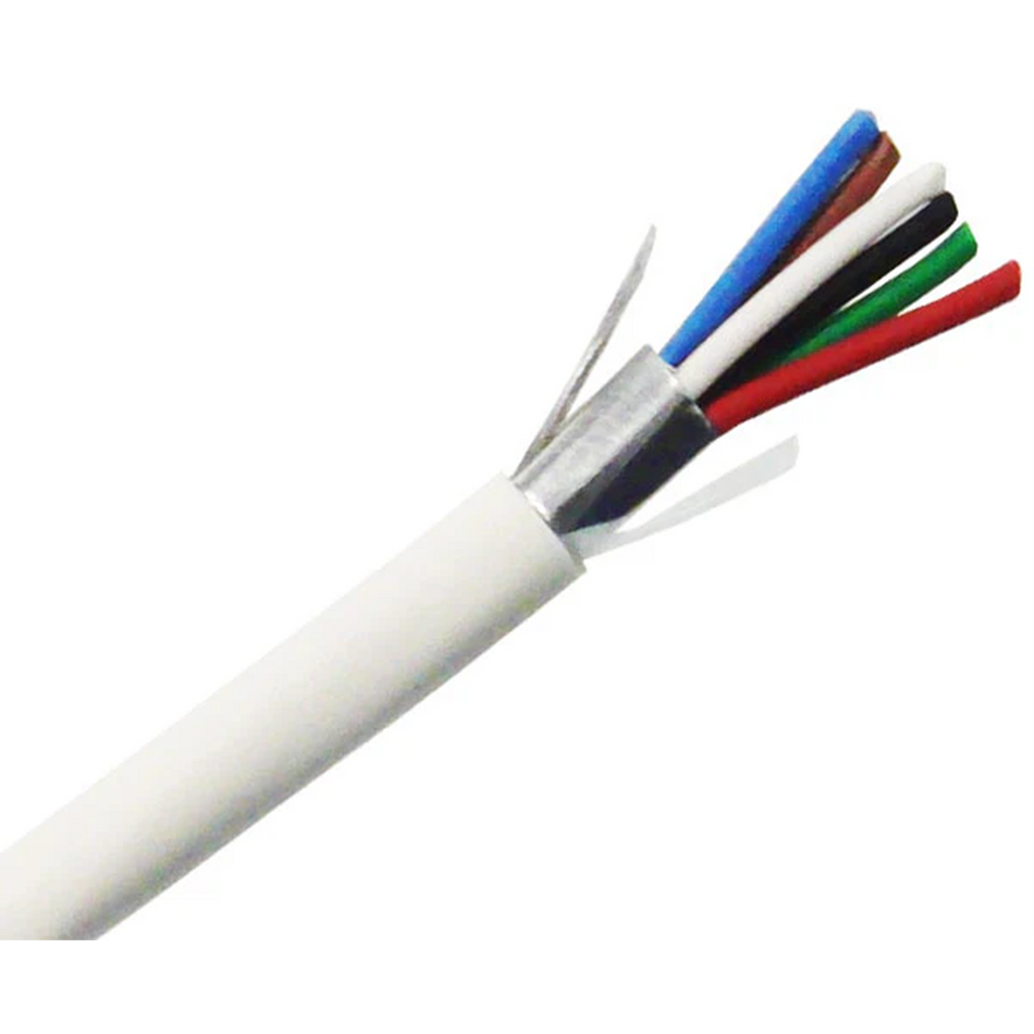 22/6 AWG Plenum Security Alarm Cable - CMP/CL3P Rated, Shielded, 1000ft White