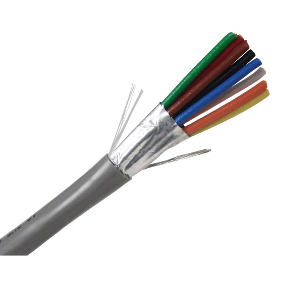 18/8 AWG Riser Security Alarm Cable - CMR/CL3R Rated, Shielded, 1000ft Gray