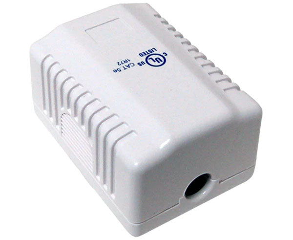 CAT5E surface mount box in white with brand logo