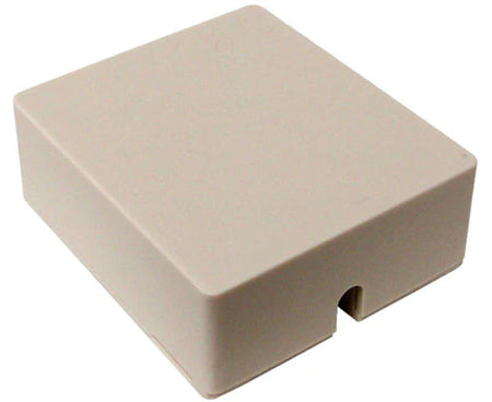 Ivory RJ11 telecommunications box with top aperture for wiring